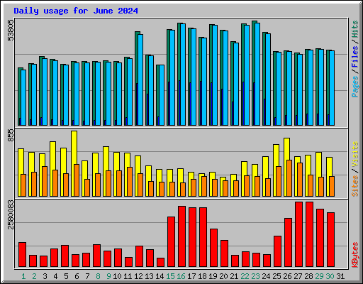 Daily usage for June 2024