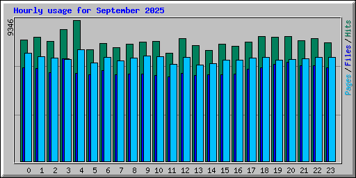 Hourly usage for September 2025