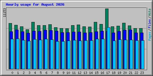 Hourly usage for August 2026